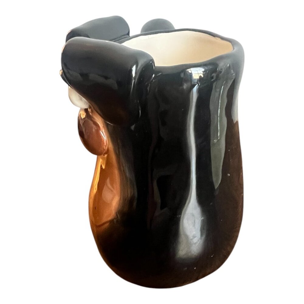 Douglas Russ Berrie Black & Brown 3D Dog Face Ceramic Coffee Mug 5" Tall - Picture 5 of 7